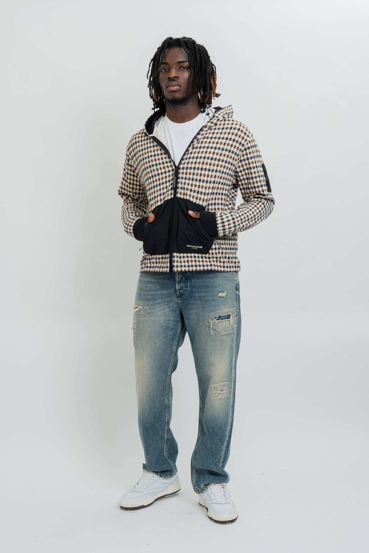 CHECK FZ STRECH FLEECE