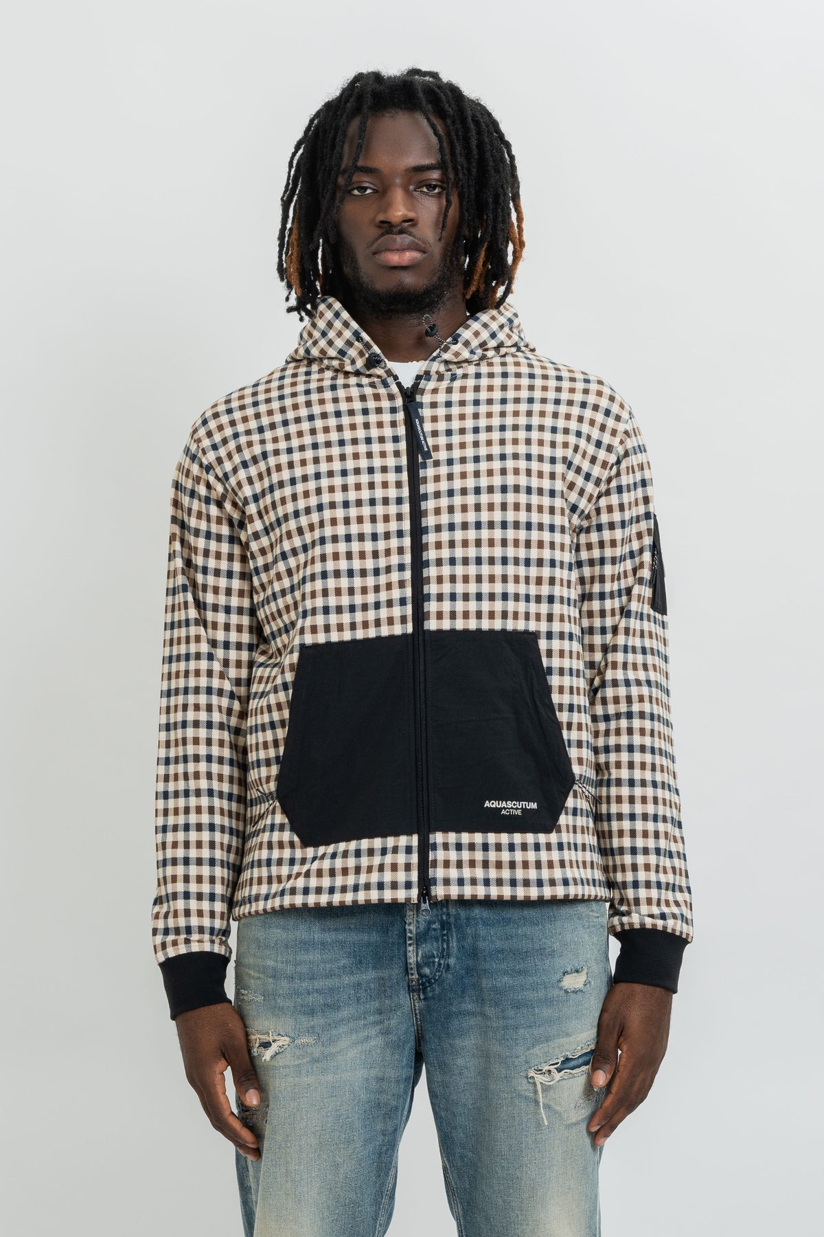 CHECK FZ STRECH FLEECE
