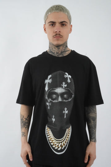 T-SHIRT MASK CROSSES PRINT