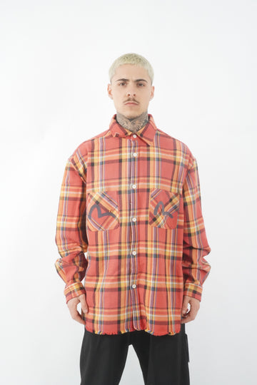 DISTRESSED FLANNEL SHIRT