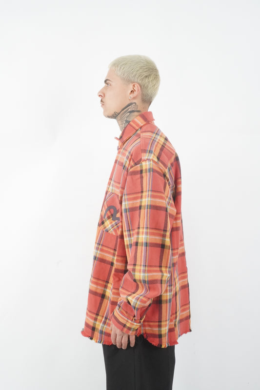 DISTRESSED FLANNEL SHIRT