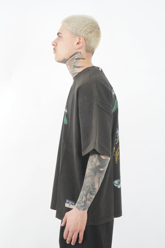 NEON LEOPARD PRINTED SS TEE