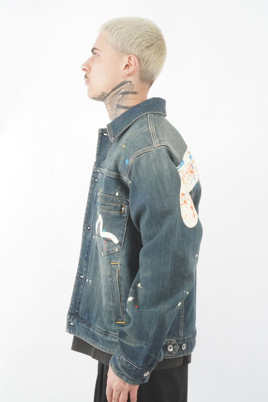 DAICOCK PRINTED DENIM JACKET SPLASH