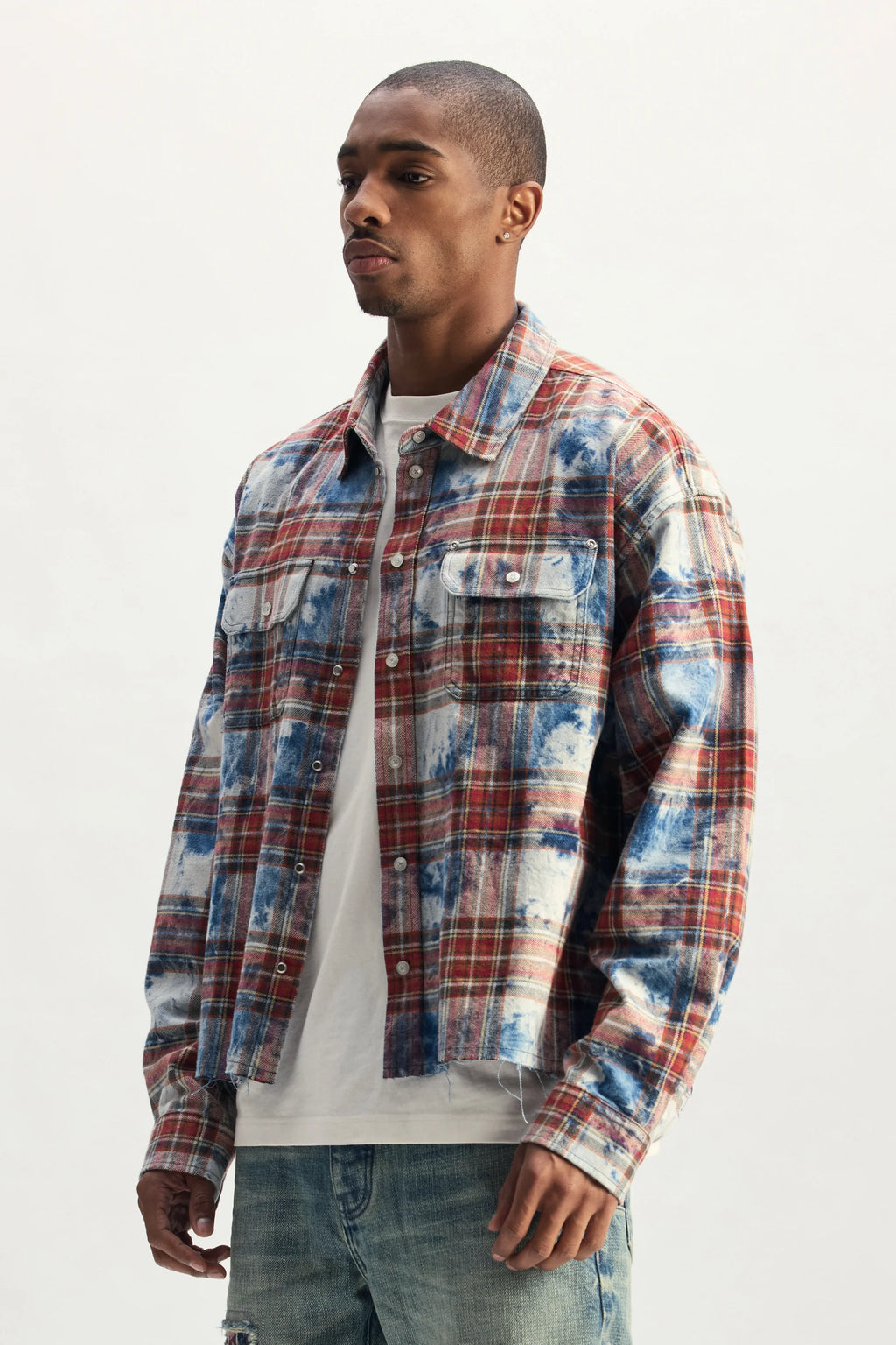 PLAID EMBELLISH ED SHIRT