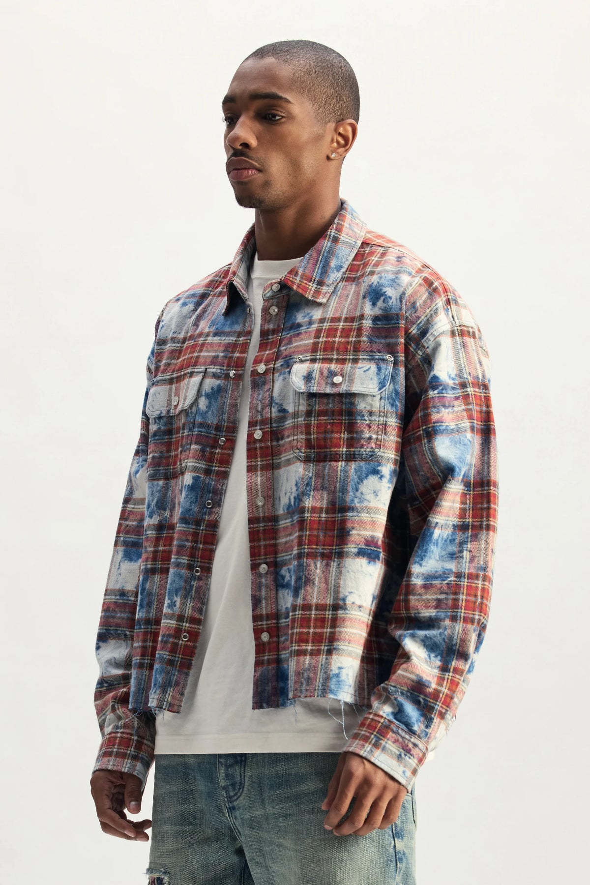 PLAID EMBELLISH ED SHIRT