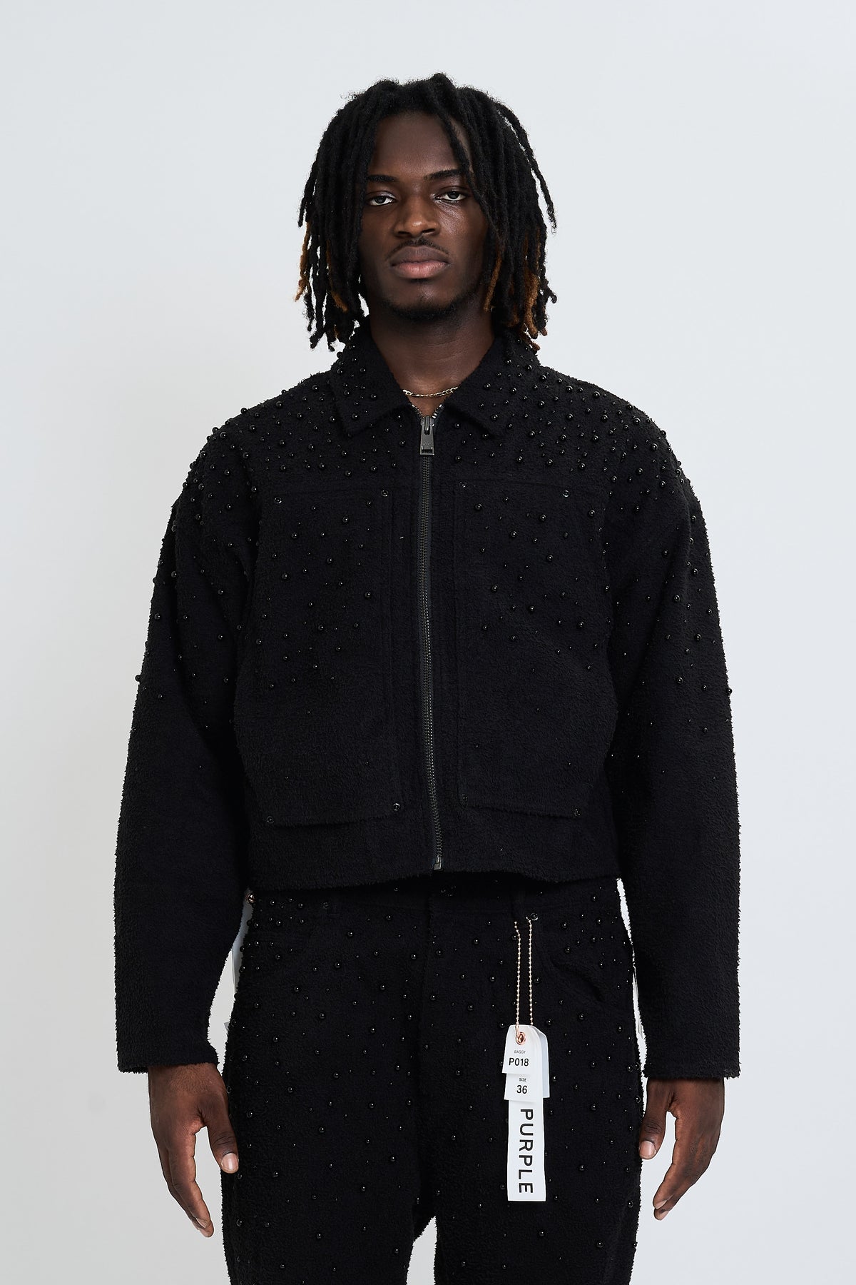 CROP TEXTURE D PEARL JACKET